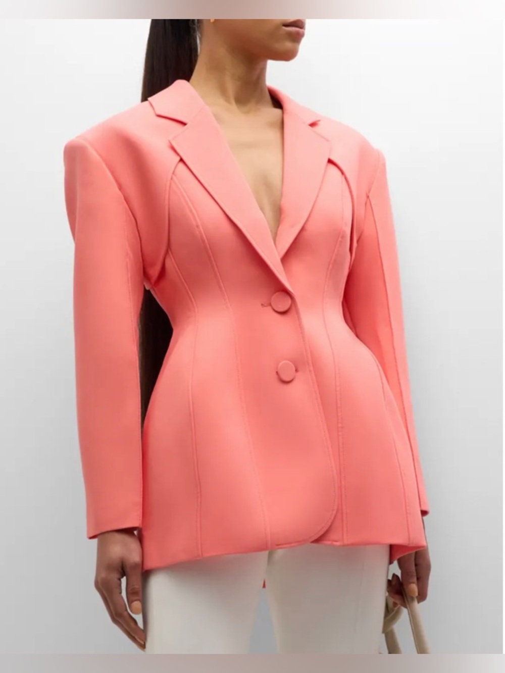 Acler Coral Pink Hawthorn Structured Single-Breasted Jacket Size 2 S Sold Out